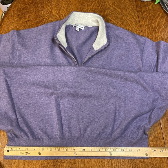 XXL Peter Millar 1/4 Zip Periwinkle Blue Sweater Great Condition Zipper Pull XX - Picture 4 of 16